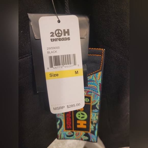 NWT 2OH Threads Two Old Hippies Black Jacket & Orange Silk Lined Size Medium - Picture 3 of 5